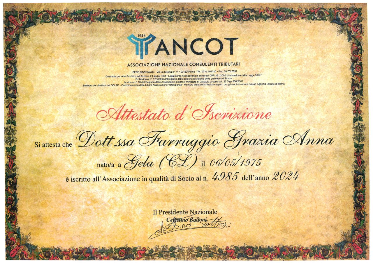 Iscrizione all’ANCOT