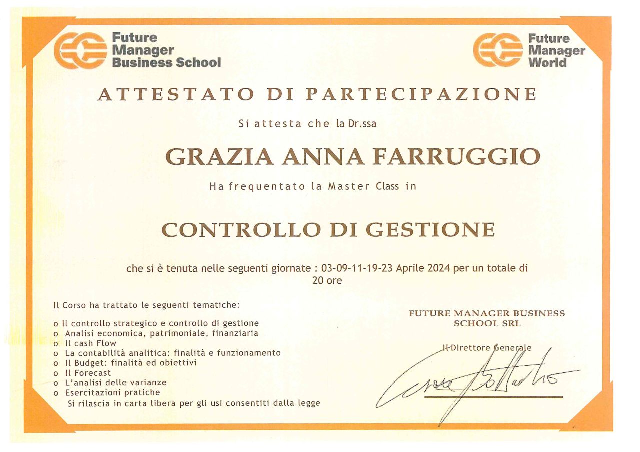 Masterclass in Controllo di Gestione