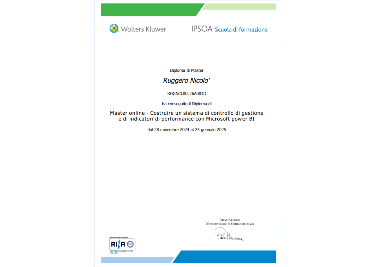 Master in Controllo di Gestione con Power BI